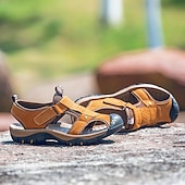 levne venkovní sandály-Pánské Sandály Sportovní sandály Venkovní turistické sandály Dělená kůže Prodyšné Pohodlné Protiskluzové Povaleč Tmavěhnědá Červená hnědá Modrá