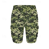 baratos Clássico-Homens Bermuda Cargo Shorts camuflados Calção Shorts de verão Com Cordão Cintura elástica Bolso multi Côr Camuflagem Conforto Vestível Comprimento do joelho Ao ar livre Esporte Diário Moda Casual