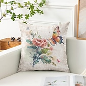 cheap Floral &amp; Plants Style-Rustic Floral Decorative Toss Pillows Cover 1PC Soft Square Couch Cushion Case Pillowcase for Bedroom Livingroom Sofa Chair