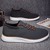 preiswerte Sneaker für Herren-marineblaue Strick-Sneaker für Herren mit Schnürung und gepolsterter Sohle für bequemes Tragen im Alltag