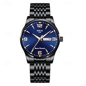 preiswerte Quarz-Uhren-1 Herren Sport Stahlband Uhr Leuchtet Im Dunkeln Kalender Wochenanzeige Licht Luxus All-In-One Legierung Mode Ultra-Dünn Digital Herren Business Uhr
