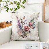 cheap Floral &amp; Plants Style-Rustic Floral Decorative Toss Pillows Cover 1PC Soft Square Couch Cushion Case Pillowcase for Bedroom Livingroom Sofa Chair
