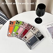 abordables Carcasas iPhone-teléfono Funda Para iPhone 16 Pro Max Plus iPhone 15 Pro Max Plus iPhone 14 13 12 Pro Max Plus Funda Trasera Ranura para tarjetas Antigolpes Retro TPU
