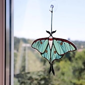 Χαμηλού Κόστους Διακόσμηση Αιθρίου-luna moth βιτρό κρεμαστά για τη γιορτή της μητέρας δώρα δώρο γενεθλίων για τη μαμά πεταλούδα βιτρό suncatcher τέχνη κήπου