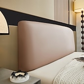 baratos Acessórios de cama-Capa de cabeceira de couro artificial pu à prova d&#039;água, capa elástica para hotel, casa, cama com tudo incluso, proteção contra poeira, cabeceira