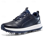 cheap Men&#039;s Golf Shoes-Men&#039;s Black and White Golf Shoes with Spiked Sole, Breathable Upper, and Lightweight Design for Comfort and Support on the Golf Course
