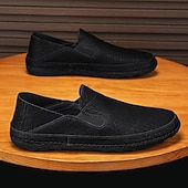 abordables Chaussures sans lacets &amp; mocassins-Mocassins en similicuir pour hommes – chaussures décontractées confortables avec côtés élastiques pour un usage quotidien et des activités de plein air