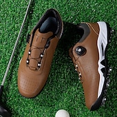 economico Scarpe da Golf da Uomo-scarpe da golf bianche da uomo con sistema di allacciatura Boa, suola chiodata, tomaia traspirante per comfort e stabilità sul campo da golf