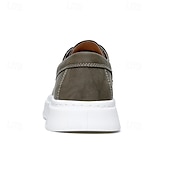 お買い得  カジュアルなレースアップシューズ-メンズカジュアルレースアップシューズ、快適で通気性のあるフェイクレザー、ホワイトソール、スタイリッシュで普段使いにぴったり