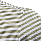 billige Herre Elite Polo-Herre Polo Strikk polo Formell Arbeid Måkekrage Kortermet Moderne Bekvem Stripet Vertikale striper Stripe-Trim Stripe Vår Normal Svart Lysegrønn Militærgrønn Polo