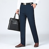 preiswerte Schlank-Herren Anzughosen Hose Hosen Chinesisch Chino Knopf Tasche Glatt Komfort Formal Party Arbeit Modisch Klassicher Stil Cachi scuro Hellkaki Mikro-elastisch