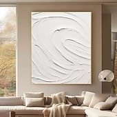 cheap Landscape Paintings-Large hand painted White abstract in huge size oil painting  spure white 3D wall art large abstract painting modern minimalist painting textured abstract oil painting wall art painting
