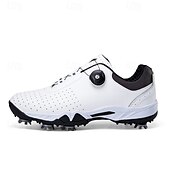 economico Scarpe da Golf da Uomo-scarpe da golf bianche da uomo con sistema di allacciatura Boa, suola chiodata, tomaia traspirante per comfort e stabilità sul campo da golf