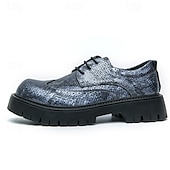 baratos Formal-sapatos brogue masculinos marrons com sola grossa, tênis casuais de couro sintético com cadarço e detalhes texturizados, perfeitos para uso diário e ao ar livre
