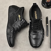 baratos Ténis para Homem-tênis esportivo masculino branco de couro sintético com design perfurado, leve e confortável, ideal para atividades casuais e ao ar livre