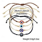 abordables Suministros para la fiesta-1 pulsera de cuerda con cuentas en forma de ojo de diablo, colorida pulsera de amistad con cuerda de mano, joyería ajustable