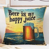 billige &quot;Quotes&amp;Saying Style&quot;-Øl Entusiast Dekorative Kasteputer Deksel 1PC Myk Kvadratisk Sofa Pute Sak Puteputer Soverom Stue Sofa Stol