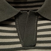 billige Herre Elite Polo-Herre Polo Strikk polo Formell Arbeid Måkekrage Kortermet Moderne Bekvem Stripet Vertikale striper Stripe-Trim Stripe Vår Normal Svart Lysegrønn Militærgrønn Polo