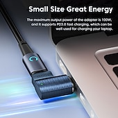 זול כבלים ומתאימים-toocki 100w usb-c ל-type-c מתאם מגנטי 2 ב-1 pd טעינה מהירה מחבר סוג-c סנכרון נתונים ממיר usb-c 90 מעלות