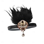 abordables Accesorios y más-Retro Antiguo 1920s Tocados Baile de Máscaras Diadema de estilo flapper El gran Gatsby charlestón Pluma Disfraz Mujer Víspera de Todos los Santos Carnaval Mascarada Fiesta de Cóctel Fiesta de baile