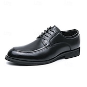 economico Formale-scarpe eleganti da uomo in similpelle marrone con lacci e dettagli intrecciati, stile classico formale, comode per matrimoni ed eventi aziendali