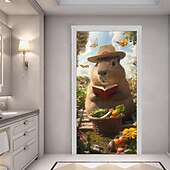 Недорогие Дверные чехлы-Веселые животные Декорации для дверей Чехлы для дверей Капибара Ковры для дверей Портьера для дверей Декорации Задний план Дверной баннер для передней двери Фермерский дом