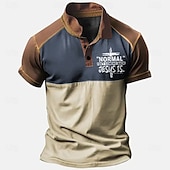 cheap Men&#039;s Fun Text Polo-Men&#039;s Jesus Christian Polo Shirts Golf Shirt Short Sleeve Polo Shirts Collared Shirts Vintage Casual Vacation Wear Festival Wear Party Outfits Buttons 3D Print Navy Blue Blue Brown