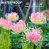 abordables Luces de paisaje-Lámpara de inserción de campo de flores junto al mar con energía solar para exteriores, 2 piezas, lámpara de decoración de césped para camino de jardín y patio, lámpara de decoración de ambiente de