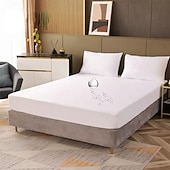 olcso Lepedők és párnahuzatok-Vízhatlan Mattress Protector Feszített Vízhatlan Lepedő Ágyvédő Király Teljes Király Védő Ágytakaró Mély Zsebével Extra Puha Otthon Hotel Mattress Protector Takaró