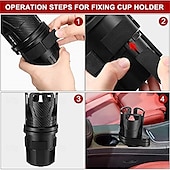 voordelige Auto-organizers-2 in 1 multifunctionele autobekerhouder autobekerhouder expander adapter 360 graden draaibare auto dubbele bekerhouder verstelbare standaard expander voor ronde bekerhouder