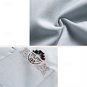 economico camicia da uomo con bottoni-Per uomo Camicia Set Camicia Camicia Estiva Camicia casual Camicia da Spiaggia Camicia con Bottoni Blu marino Manica Corta Semplice Collo alla coreana Abbigliamento casual alla moda Vacanza 2 Pezzi