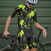 tanie Męskie zestawy odzieżowe-Męskie Koszulka z szortami na rower Krótki rękaw Kolarstwo górskie Kolarstwie szosowym Lato Wiosna Jesień Czarny Biały Pomarańczowy Graffiti Rower Suwak przedni Odvádí pot Wygodny Oddychający Spandeks