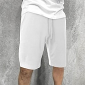 cheap Sweat Shorts-Men&#039;s Sweat Shorts Summer Shorts Casual Shorts Pocket Drawstring Elastic Waist Plain Comfort Short Party Daily Fashion Classic Style White Wine Micro-elastic