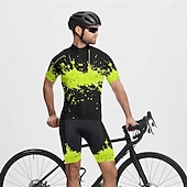 levne Pánské oděvní soupravy-Pánské Cyklodres a kraťasy Krátký rukáv Horská cyklistika Silniční cyklistika Žlutá Modrá Zelená Graffiti Jezdit na kole Spandex Sportovní Graffiti Oblečení