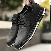 economico Casuale-scarpe da ginnastica casual stringate in similpelle bianca da uomo, comode scarpe antiscivolo con suola in gomma, ideali per l&#039;uso quotidiano e per il tempo libero