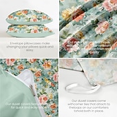 ieftine 100% bumbac-Husă de duvet pentru pat de dimensiune normală set de așternuturi cu flori husă de pătură moale ușoară cu 2 fețe de pernă pentru vară primăvară