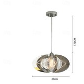 abordables Luces colgantes-Lámpara colgante de 1 luz ovalada con marco de acero inoxidable enrollado con hilo de seda de pez ecléctico moderno para sala de estar 110-240v