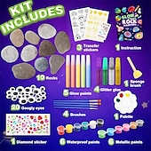 levne Party Supplies-Sada pro malování na skály – svítí ve tmě kamenná sada umění a řemesla pro děti ve věku 6–12 let výtvarné potřeby hračka pro děti řemesla sady barev umění  &amp; řemesla pro chlapce dívky narozeninovou