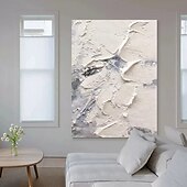 abordables Peintures Abstraites-grande peinture à l&#039;huile texturée 3D peinte à la main peinture à l&#039;huile abstraite noire peinture à l&#039;huile grise 3D peinture faite à la main art de bureau moderne décoration murale de salon