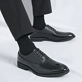 billige Formell-mørkebrune oxfordsko for menn - kunstskinn med krokodilleteksturpreging og perforeringsdetaljer, elegant formelt fottøy for menn, ideelt for bryllup, forretninger og spesielle anledninger