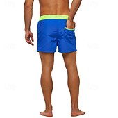 baratos Calções de Banho Masculinos-Homens Calção Justo de Natação Shorts de Natação Bermuda de Surf Calças Com Cordão Com bolsos Natação Surfe Praia Esportes Aquáticos Retalhos Cor Sólida Verão Primavera