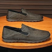 abordables Chaussures sans lacets &amp; mocassins-Mocassins en similicuir pour hommes – chaussures décontractées confortables avec côtés élastiques pour un usage quotidien et des activités de plein air