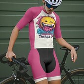 voordelige Herenkleding sets-Voor heren Wielrenshirt met shorts Korte mouw Bergracen Wegwielrennen Fuchsia Rode roos Grafisch Fietsen Spandex Sport Grafisch Letter en nummer Kleding