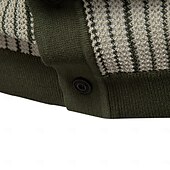 tanie Męski elitarny polo-Męskie Gra polo Dzianina polo Formalny Praca Wieczorne Krótki rękaw Prążki Pionowe paski Stripe-Trim Pasek Wiosna Zielony Khaki Gra polo