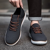preiswerte Sneaker für Herren-marineblaue Strick-Sneaker für Herren mit Schnürung und gepolsterter Sohle für bequemes Tragen im Alltag