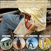 cheap Camping Accessories-Heavy Duty Canvas Foraging Waist Bag - Portable Outdoor Gathering Pouch with Adjustable Belt