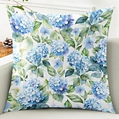baratos estilo floral e plantas-Capa Decorativa de Almofadas Florais 1PC Capa de Almofada Quadrada Macia para Sofá do Quarto Sala de Estar