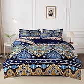 economico Set copripiumino-Set di copripiumini arte sud-ovest modello rosso nero Set di copripiumini Soffice Set di biancheria di lusso in poliestere 3 pezzi Idee regalo per la casa