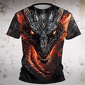 billiga Pojkens 3D-djur-Pojkar 3D Grafisk Dinosaurie T-shirt Kortärmad Sommar Vår Mode Grundläggande Barn 4-12 år Rund hals Utomhus Ledigt Dagligen Normal