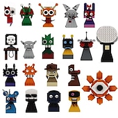 cheap Building Toys-Sprunki Building Blocks Set  Sprunki Toys Action Figure DIY Model Kit for Boys Girls 8-14 Creative Horror Music Game Role for Fans Adults Christmas Decor Collectible Gift